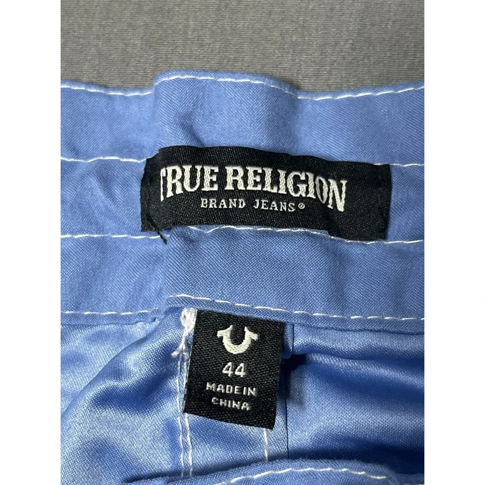 True Religion Shorts Mens 44 Blue Board Swim Trunks Flap Pockets Swimsuit